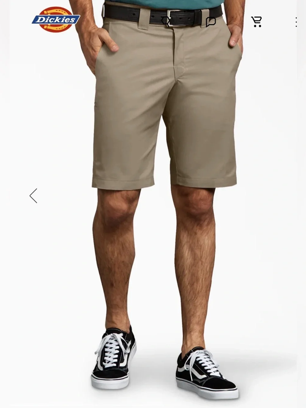 Dickies Slim Fit Flex Slim Work Shorts 11” Beige Size 29